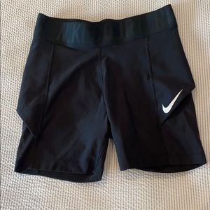 Nike Pro Court Black Spandex Biker Shorts w Mesh